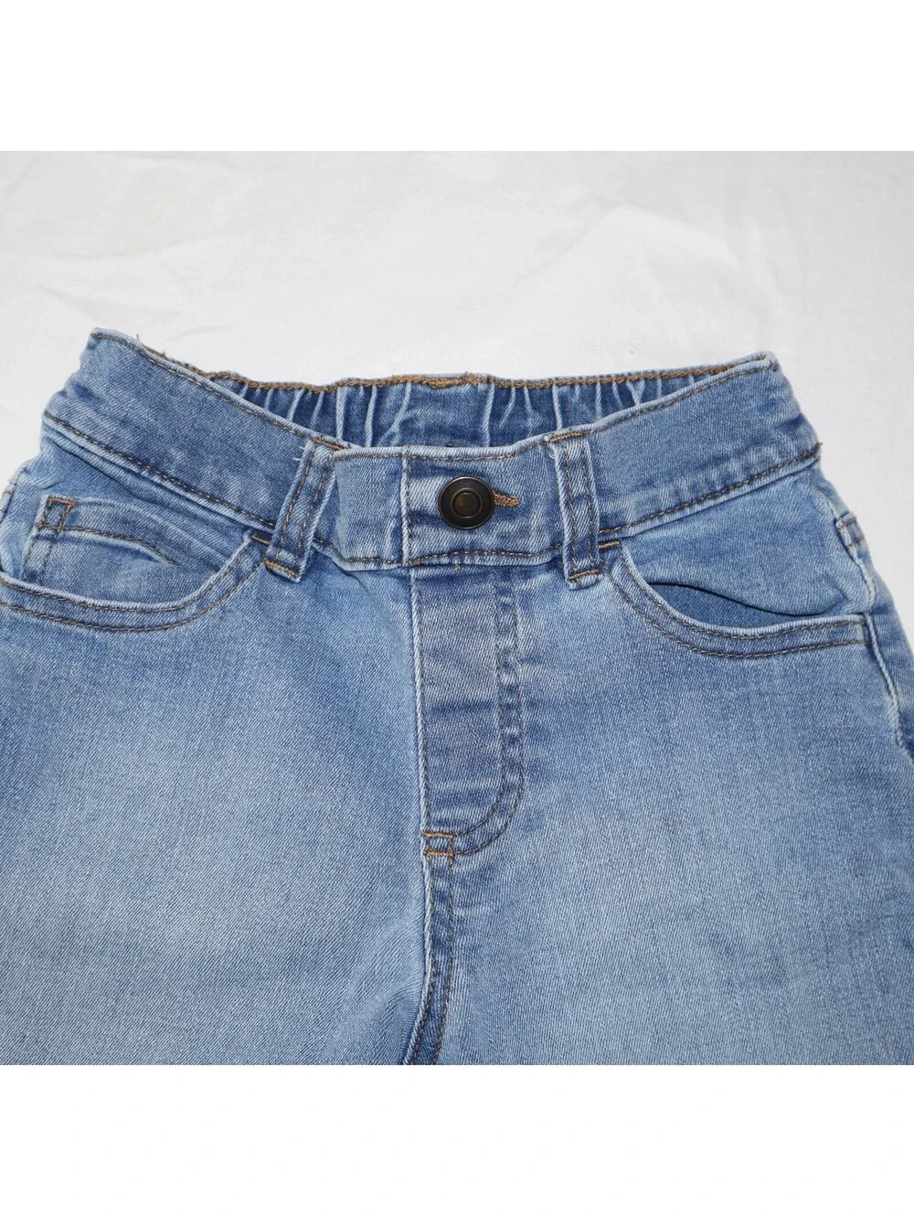 OshKosh B'gosh Boys Denim Shorts Size 5T Light Wash Blue Elastic Waist